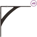  Nosači za zidne police 12 kom. Antikno smeđa - antička smeđa 14 x 14 cm 12 | shoptok.hr