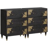 vidaXL Kreveta s ladicama 2 pcs Crna 60 x 33 x 75 cm Čvrsto drvo manga | shoptok.hr