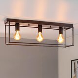 Nettlife Stropna svetilka 3 žarnice E27 maks. 25W vintage črna kovinska za dnevno sobo, kuhinjo, industrijsko, hodnik - brez žarnice, (22111238) | Shoptok.si