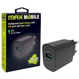 Maxmobile kućni punjač PD QC3.0 DUO Type C 20W+USB 18W 2UTR3068QP