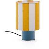 Kave Home Rumena/modra namizna svetilka s tekstilnim senčilom (višina 25 cm) Ciral – u
