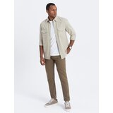 Ombre Men's tailored chino pants - olive Cijene