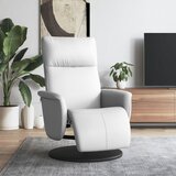 vidaXL Naslanjač z naslonom za noge belo umetno usnje | Shoptok.si