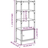 vidaXL Regal za knjige 3 razine crni 41x30x109 5 cm konstruirano drvo | shoptok.hr