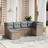 vidaXL 6-dijelni set vrtnih sofa s jastucima bež od poliratana | shoptok.hr
