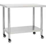 vidaXL Kuhinjski radni stol s kotačima 80x60x85 cm nehrđajući čelik Cijene