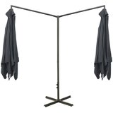  Dvostruki vrtni suncobran s čeličnim stupom 600x300 cm antracit | Eponuda.com
