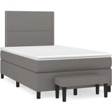  Box spring postelja z vzmetnico temno siva 120x200 cm blago, (20790937) | Shoptok.si