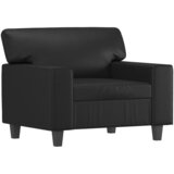  Fotelja s tabureom 60 cm od umjetne kože Crna | shoptok.hr