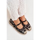 Boto Mesh Espadrilles With Embroidery On Platform Black Laxisa | shoptok.hr