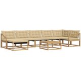  Set vanjskih sofa 8 kom. Bijela i bež Čvrsto drvo akacije | shoptok.hr