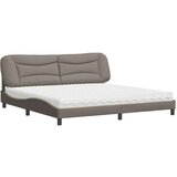 vidaXL Krevet s madracem smeđesivi 200x200 cm od tkanine | shoptok.hr