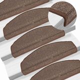  Prostirke za stepenice 15 kom 65x24x4 cm boje kave, poluokrugle, velike | shoptok.hr