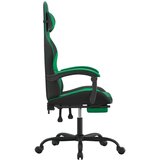 Igraća stolica od umjetne kože s osloncem za noge Crna i zelena - Crna i zelena 1 Sa naslonom za noge | shoptok.hr