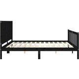  Za krevet s uzglavljem crni 200 x 200 cm od masivnog drva | shoptok.hr