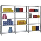 eurokraft pro Privijačeni regal, lahka izvedba, pocinkan, višina regala 2000 mm, širina police 1000 mm, globina 400 mm, osnovni regal | Shoptok.si