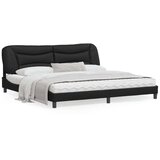  Okvir kreveta s LED svjetlima crni 200 x 200 cm od umjetne kože | shoptok.hr
