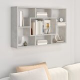 vidaXL Stenska polica betonsko siva 85x16x52,5 cm konstruiran les Cene