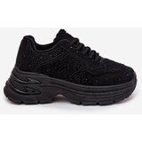 Boto Ladies Sneakers With Rhinestones And Sheepskin Black Zarika | shoptok.hr
