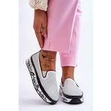 Kesi Women's Openwork Leather Sneakers Slip-On White Sorito