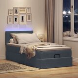 vidaXL Otomanski posteljni okvir z vzmetnico siv 90x190 cm žamet | Shoptok.si
