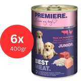 Premiere best meat junior, vlažna hrana za mlade pse, govedina, piletina i pirinač, 6x400g Cene