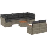  10-dijelni set vrtnih sofa od poliratana s jastucima sivi | shoptok.hr