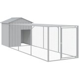  Kavez za kokoši s igralištem svjetlosivi 117x405x123 cm čelični | shoptok.hr