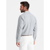 Ombre Men's shirt with pocket REGULAR FIT - light grey melange | Shoptok.si
