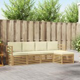  Set vanjskih sofa 5 pcs Bijela i krem 245 x 122,5 x 73 cm | shoptok.hr