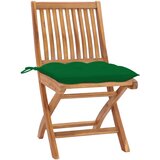 Maison Chic Vrtni stoli - Stol za vrt 2 kosa z zelenimi blazinami trdna tikovina JS1481, (21878199) | Shoptok.si