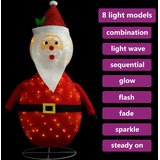  Ukrasna božićna figura Djeda Mraza LED luksuzna tkanina 90 cm | shoptok.hr
