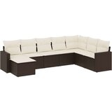 vidaXL 8-dijelni set vrtnih sofa s jastucima smeđi od poliratana | shoptok.hr