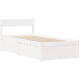  The Living Store Posteljni okvir brez vzmetnice bel 90x200 cm trdna borovina - Posteljni Okvir, (21523817) | Shoptok.si