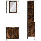  3-dijelni set kupaonskih ormarića boja dimljenog hrasta drveni | shoptok.hr