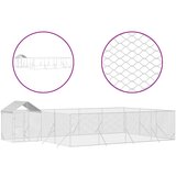 vidaXL Zunanja pasja ograda s streho srebrna 10x6x2,5m pocinkano jeklo - - Srebrna - 95.35 - 10 x 6 x 2.5 m - 2025- | Shoptok.si