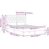  Krevetna konstrukcija s uzglavljem Crna 140 x 200 cm Baršun | shoptok.hr