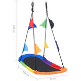 vidaXL Gugalnica gnezdo z zastavicami 165x70 cm | Shoptok.si