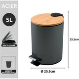 Spirella Temno siv jeklen koš za smeti s pedalom 5 l Adonis – | Shoptok.si