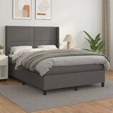 Maison Chic Box spring postelja - Vzmetna postelja z vzmetnico siva 140x190 cm umetno usnje SL14058, (21903479) | Shoptok.si