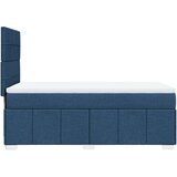 vidaXL Box spring postelja z vzmetnico modra 90x200 cm blago | Shoptok.si