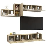 TV 7-dijelni set ormarića boja hrasta sonome od iverice | shoptok.hr