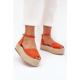 Boto Women's espadrilles on a platform with weaving orange Selise Cene