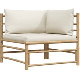  Kutna vrtna sofa od bambusa s krem bijelim jastucima | shoptok.hr