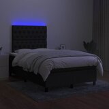 Krevet box spring s madracem LED crni 120 x 200 cm od tkanine | shoptok.hr