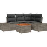  Sjedeća garnitura za vrt 5 kom. Siva poliratan 209 x 154 x 69 cm | shoptok.hr