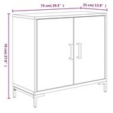 vidaXL Komoda črna 75x35x70 cm trdna reciklirana borovina | Shoptok.si