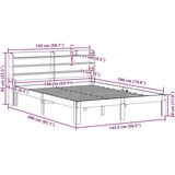 vidaXL Posteljni okvir brez vzmetnice voščeno rjav 140x190 cm borovina | Shoptok.si