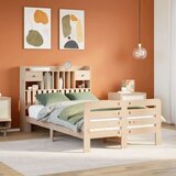 vidaXL Posteljni okvir brez vzmetnice 135x190 cm trdna borovina | Shoptok.si