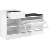  Klupa za cipele visoki sjaj bijela 94,5 x 31 x 57 cm drvena | shoptok.hr